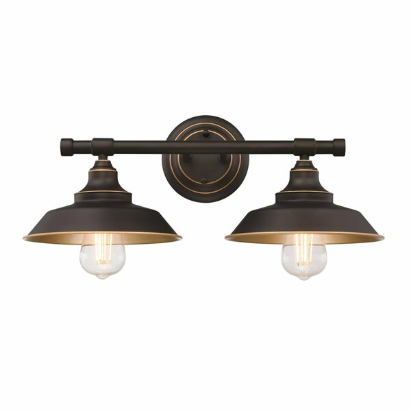 Westinghouse Iron Hill Wall Mount LED, 2-Light, Dimmable, 6.5W, Oil Rubbed Bronze and Metal Shade 6132900